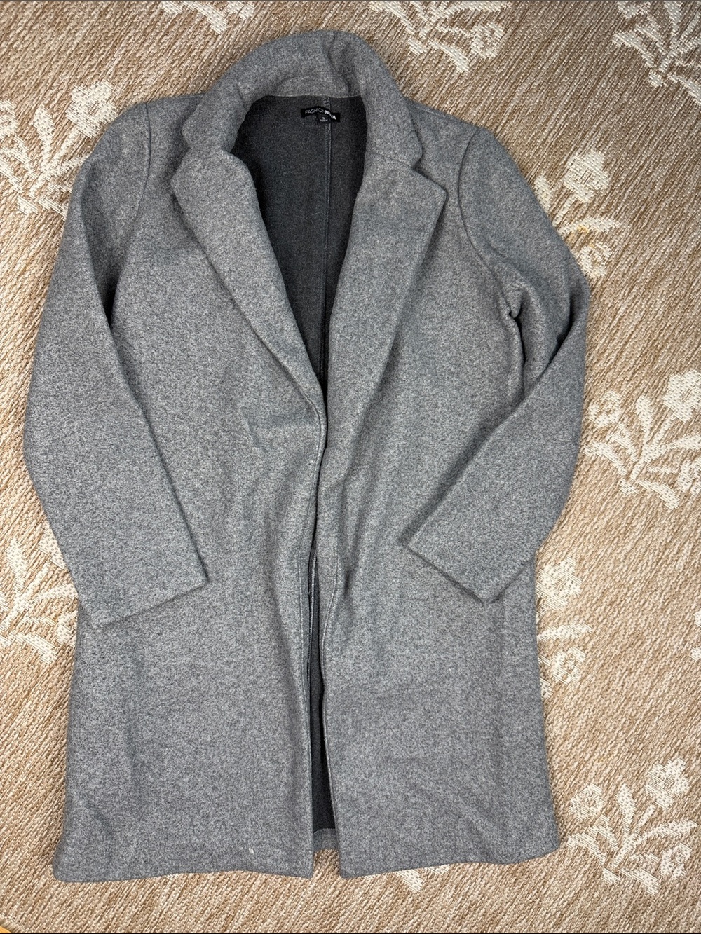 Fashion nova Women's Grey Long Wool-Blend Coat